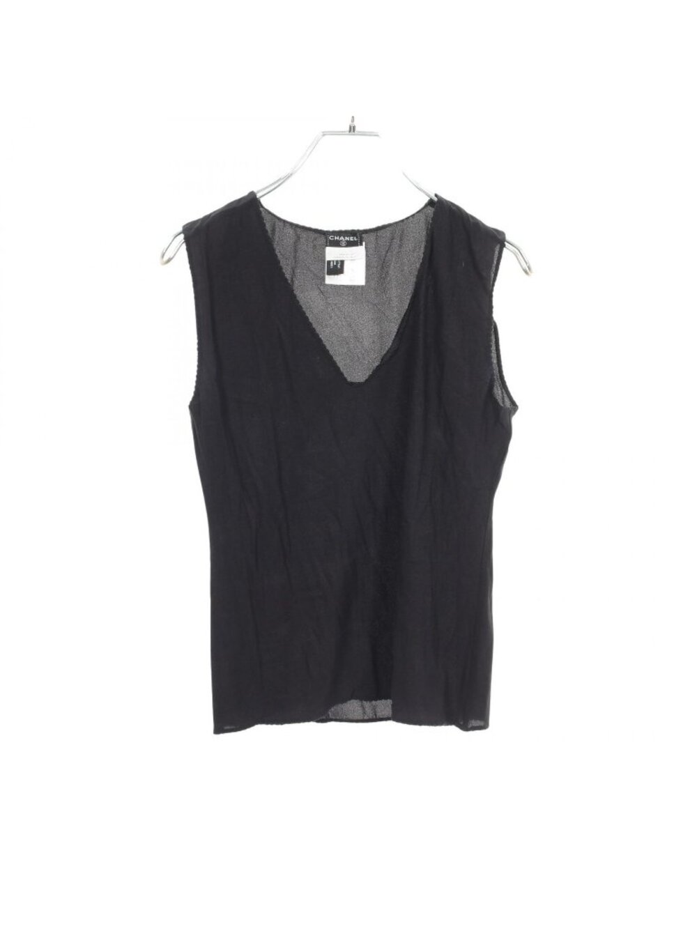 Chanel Tank Top V-neck Silk Top
